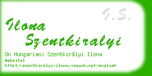 ilona szentkiralyi business card