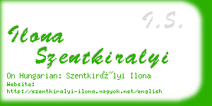 ilona szentkiralyi business card